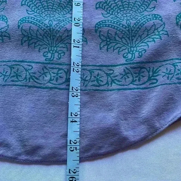 Anthropology 100% Silk Halter Tank Top Lavender Purple Teal Pattern Women Sz 10 - Picture 6 of 11
